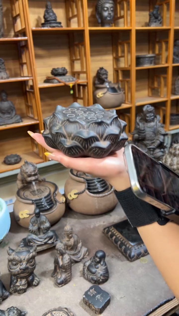 陶土【火山泥】莲蓬实心底座