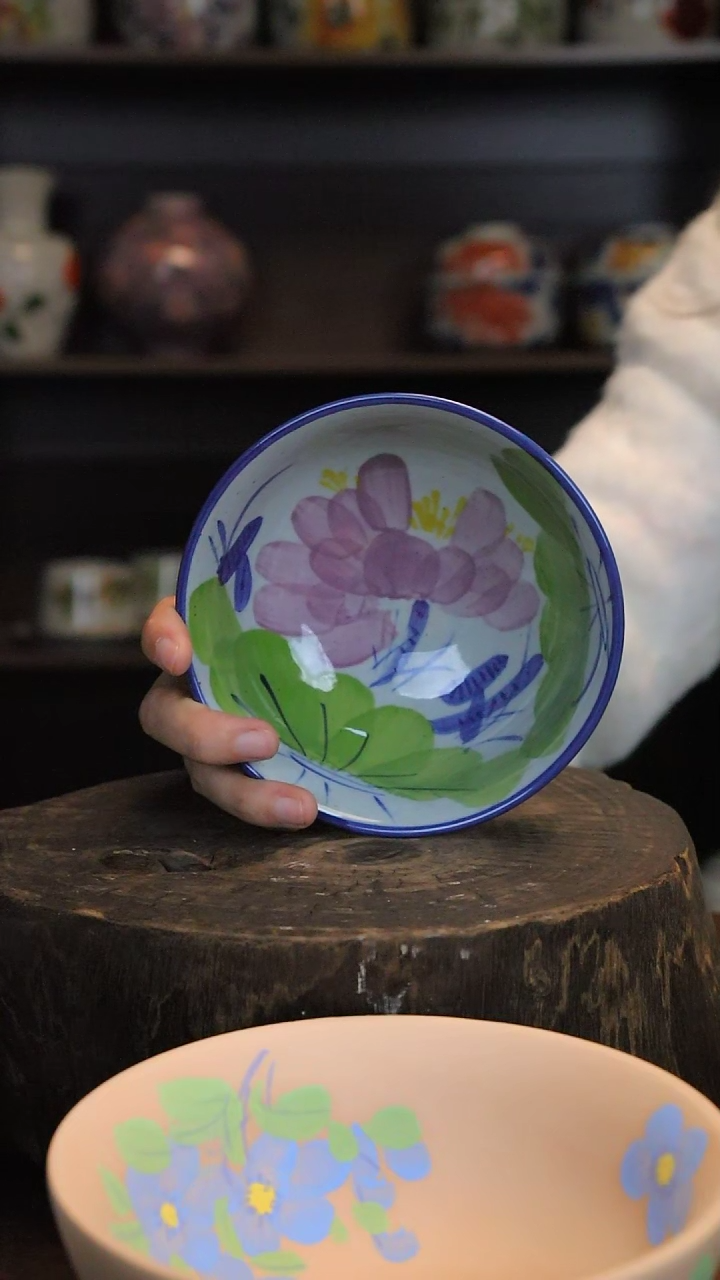 【闪购商品】椿野5寸鸡心碗（紫荷）C095*2