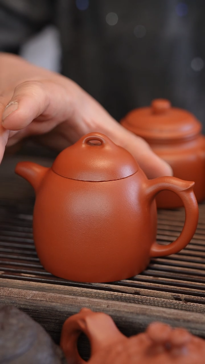 茶壶紫砂秦权 朱泥 半手工 190cc