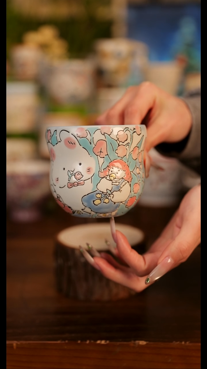 阿满手绘杯子   郁金香   