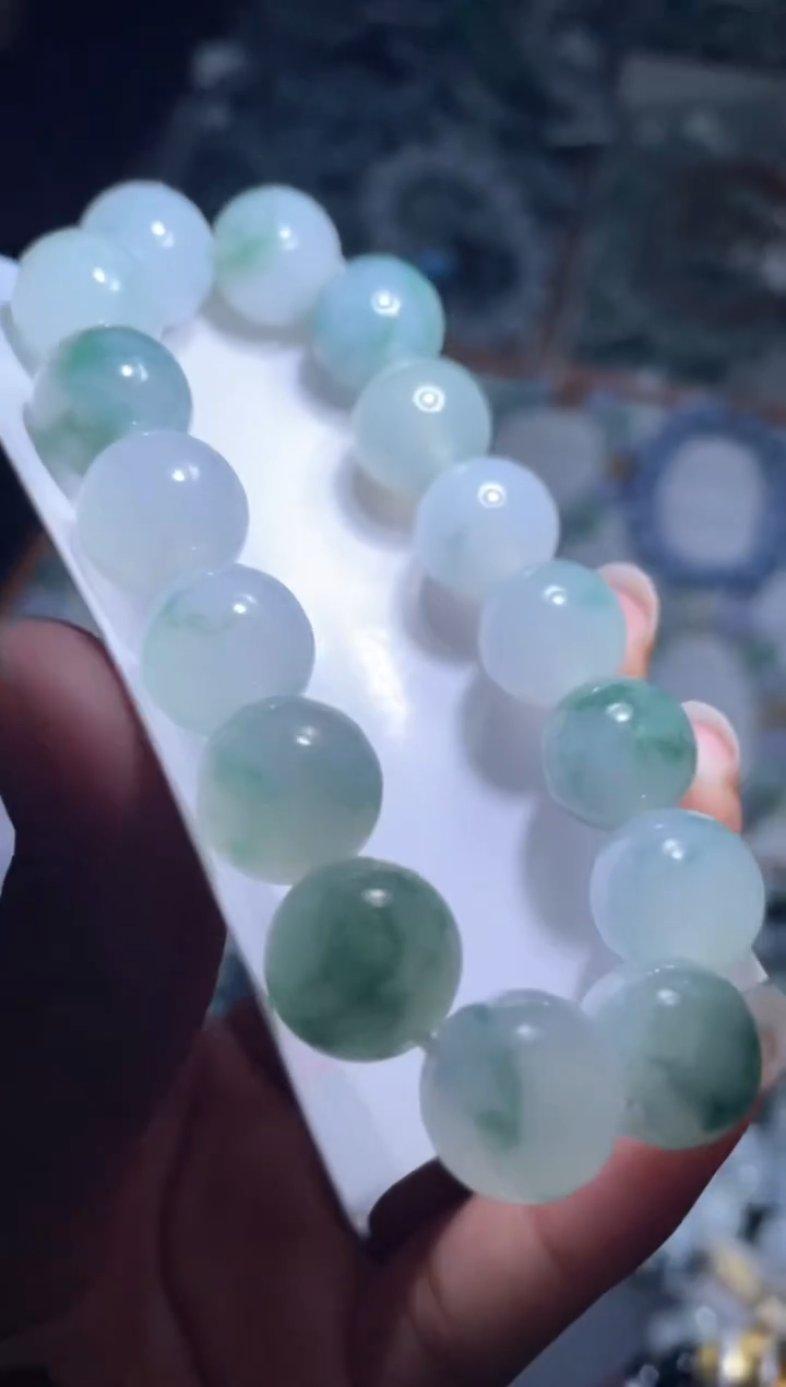 未镶嵌定制翡翠天然缅甸翡翠手串42