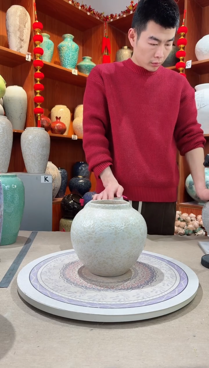 【闪购商品】瓶陶瓷花瓶 无花 茶白小号