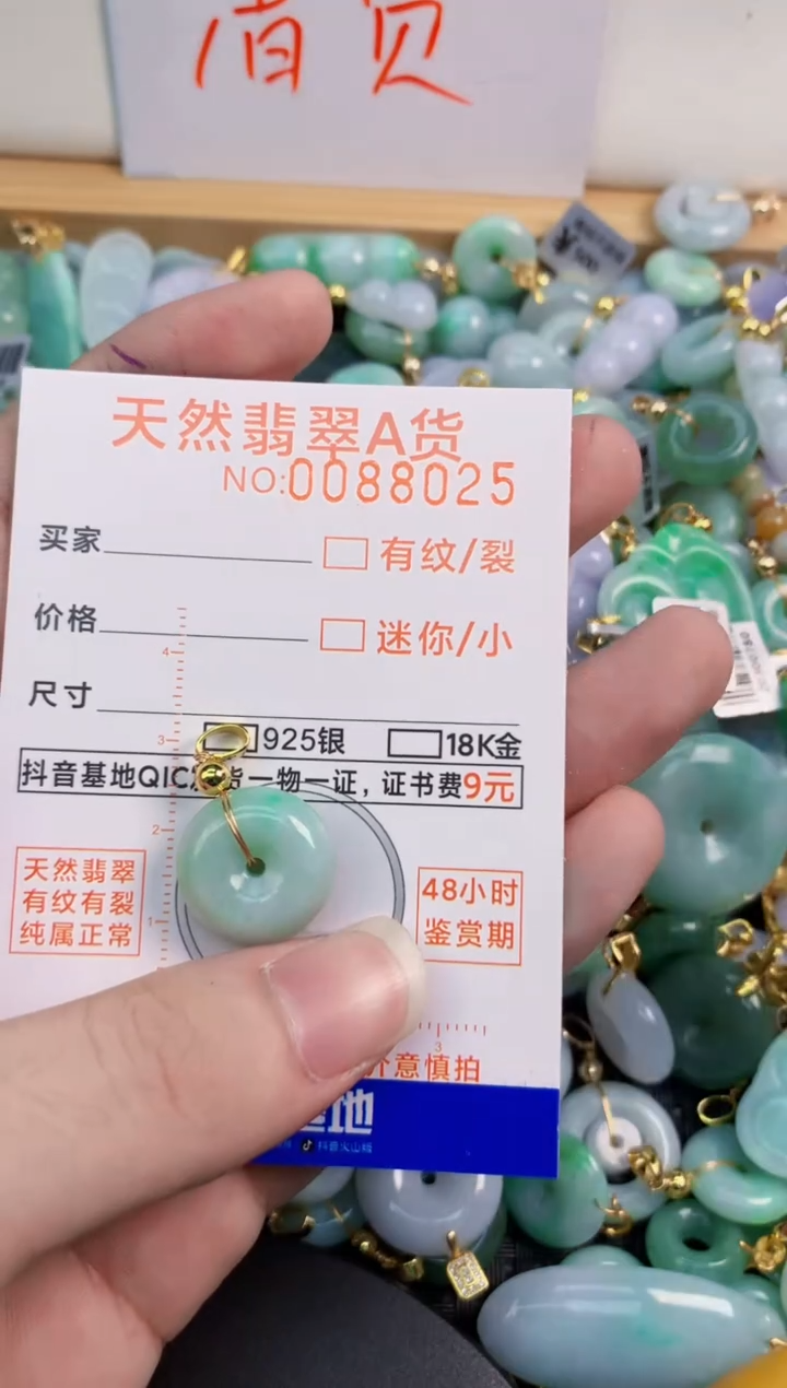 翡翠未镶嵌吊坠(不含链)       1