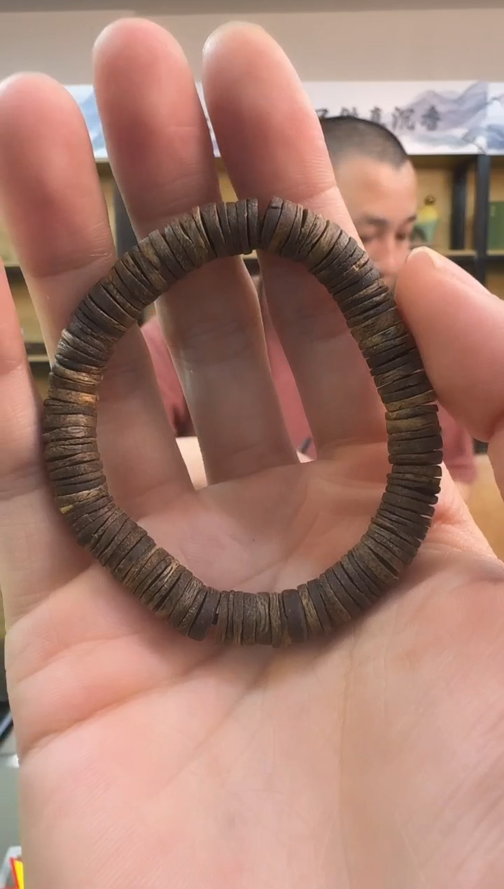 沉香沉香碎屑卡8片珠单圈乌身沉水天花板