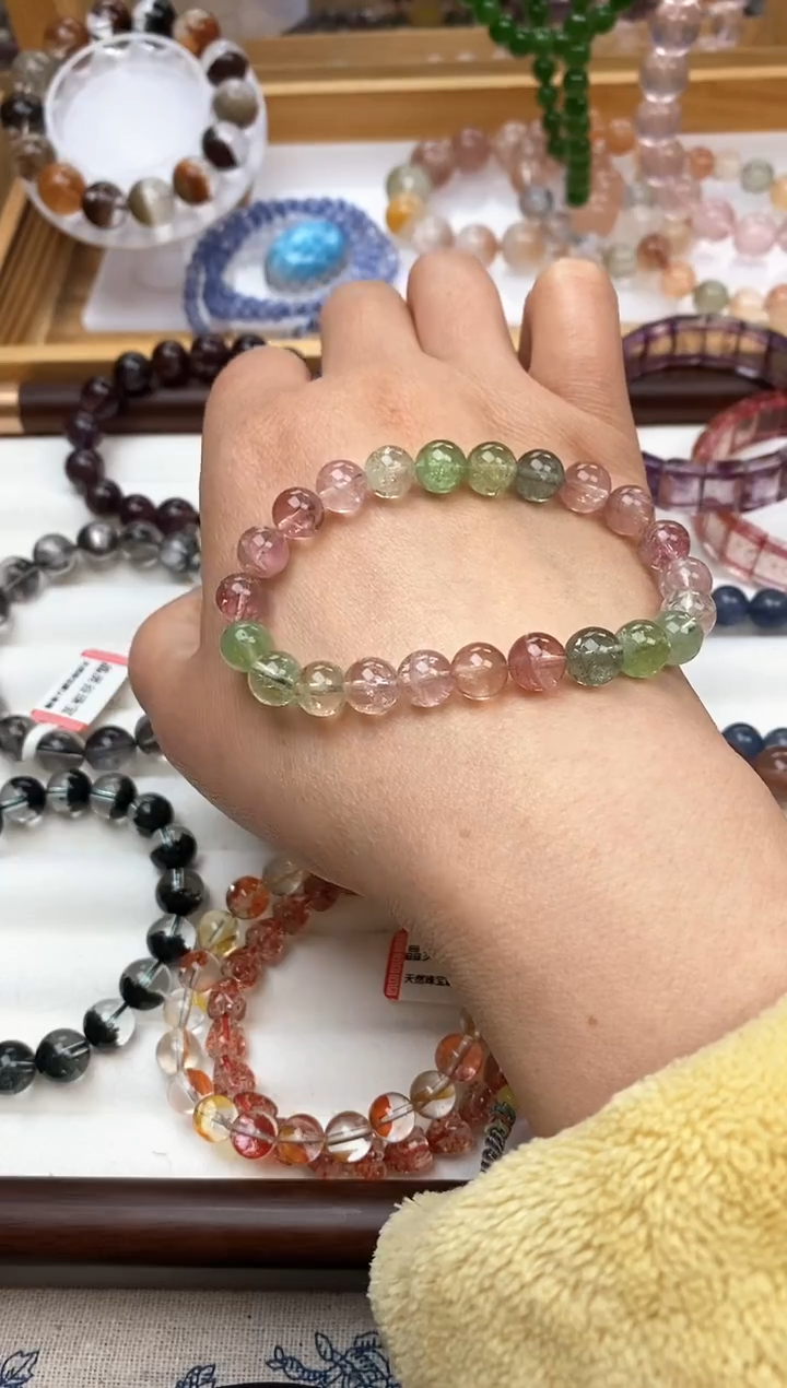 未镶嵌手链碧玺马卡龙色碧玺