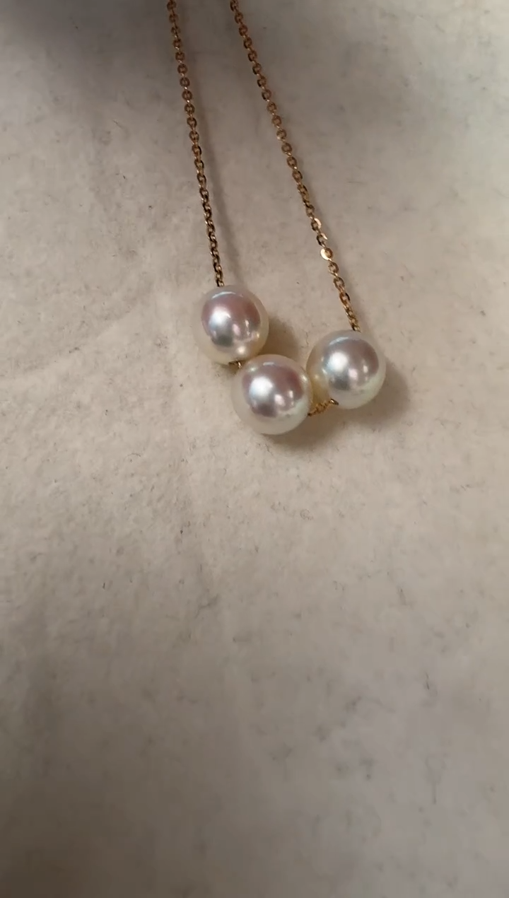 颈饰银S925镶嵌海水珍珠项链