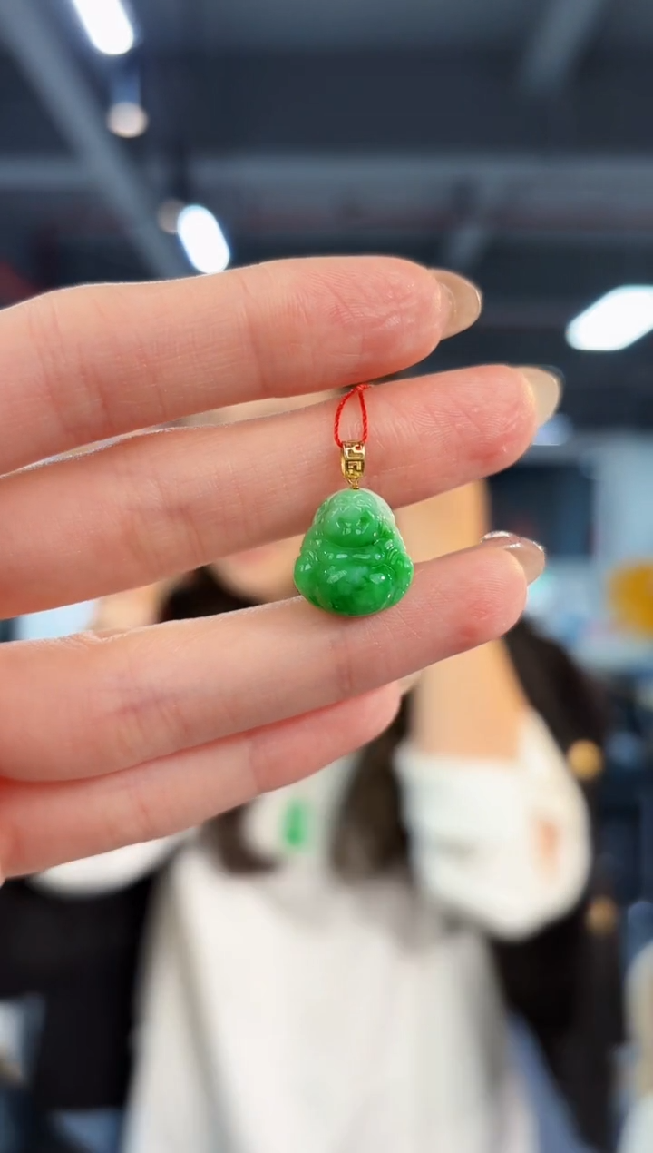 【闪购商品】翡翠颈饰18K金镶嵌缅料A货/支持复检/一件