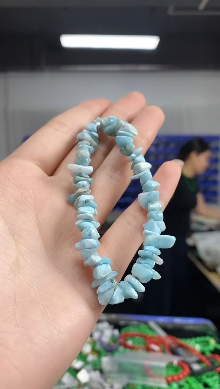 未镶嵌针钠钙石（海纹石）手链闪购链接  多样性发其一颜色微差