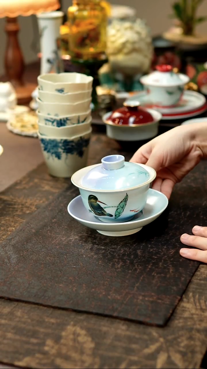 景德镇陶瓷杯碗柴烧多人