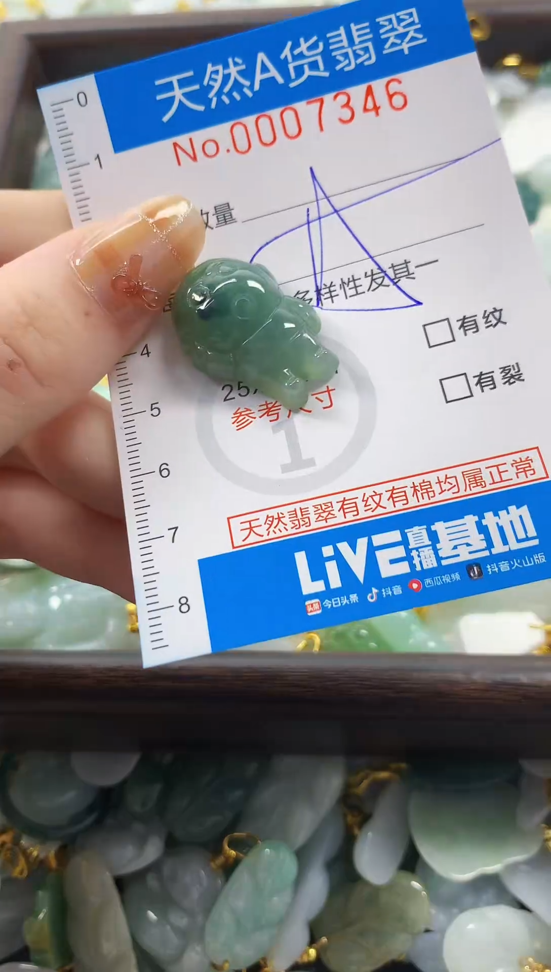 颈饰未镶嵌翡翠净货挂件-7346