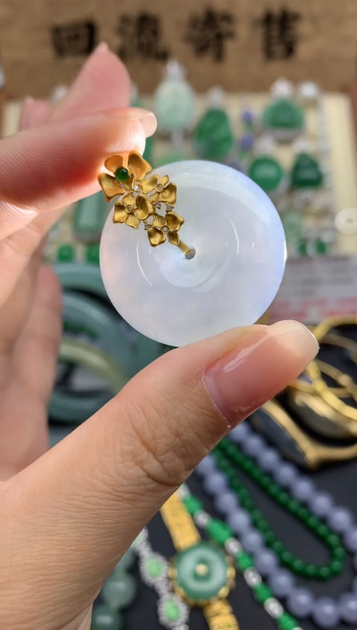 【闪购商品】翡翠颈饰18K金镶嵌455-中国好珍宝