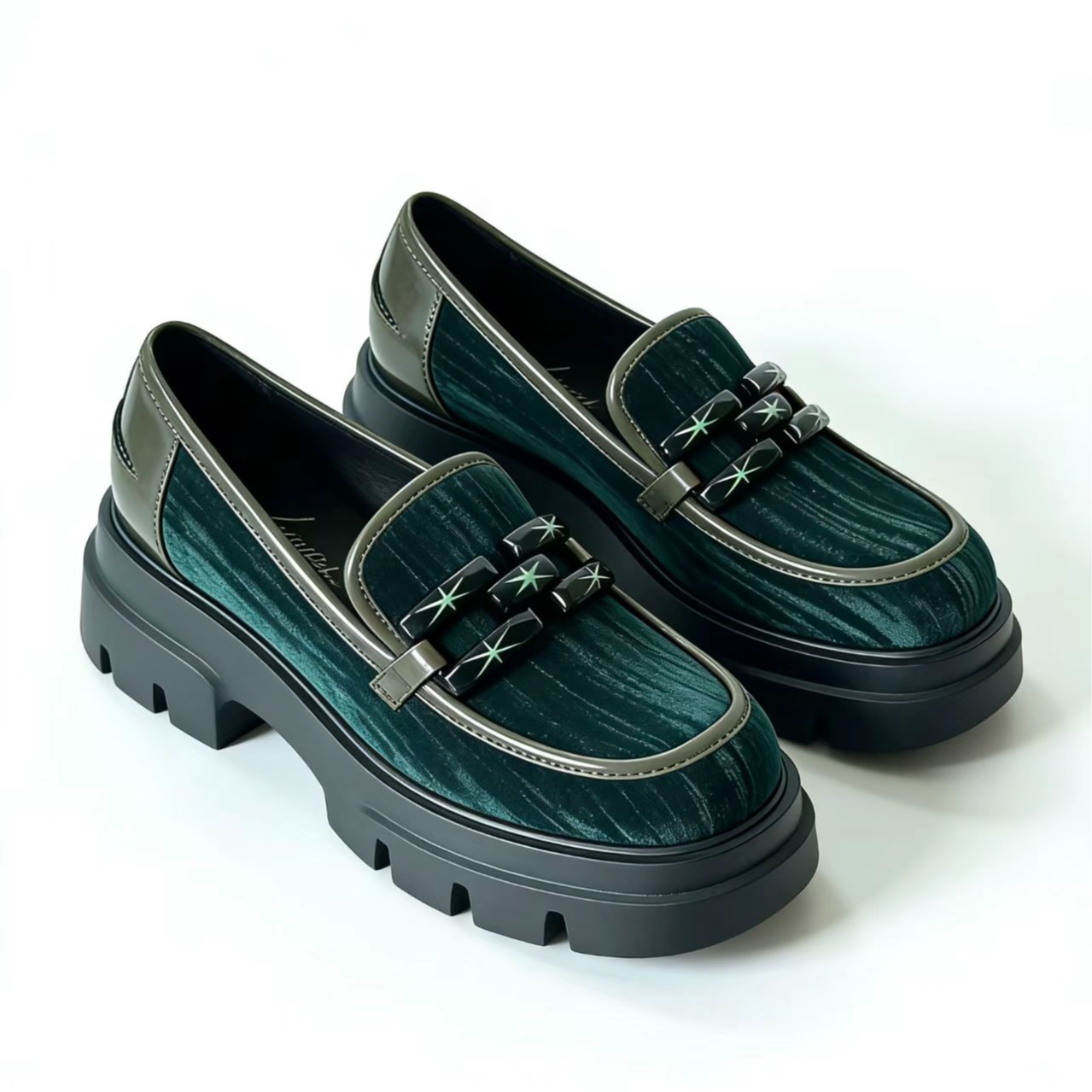 【萬炸浮力】优雅方头欧美女士高跟鞋百搭粗跟英伦风时髦单鞋