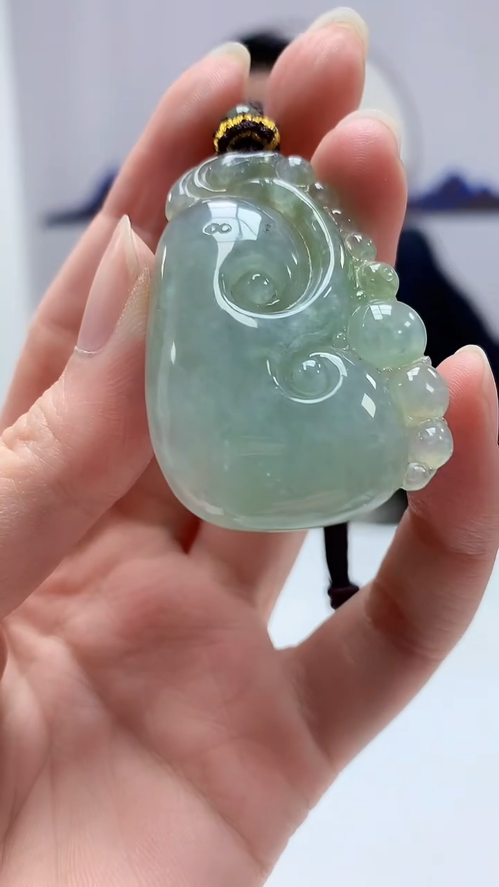 【闪购商品】定制翡翠未镶嵌4969zm-毛货挂件如意92