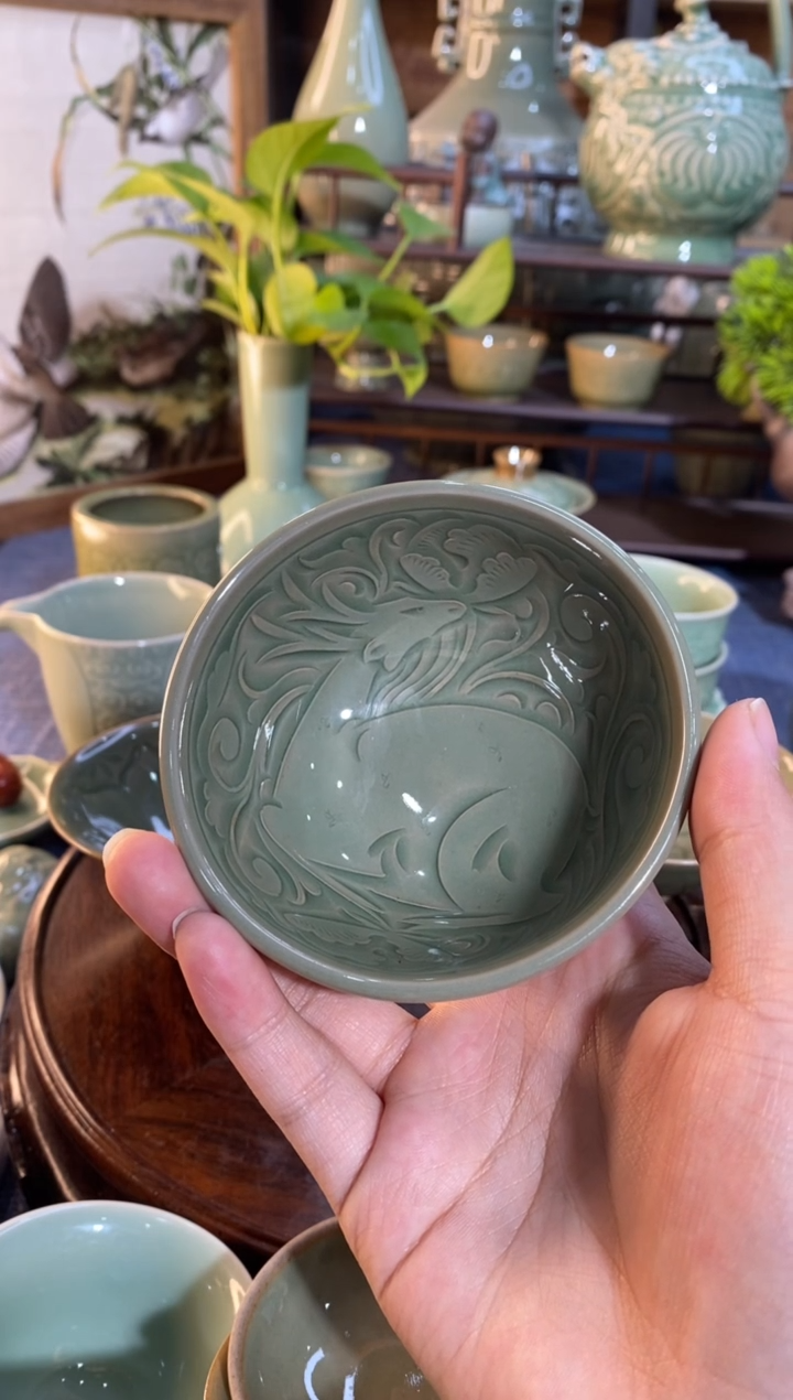 【闪购商品】XG001 老货 卧鹿 失圆茶碗1只微瑕