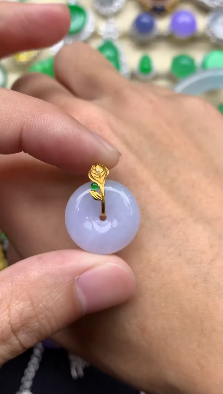 【闪购商品】翡翠颈饰18K金镶嵌60--中国好珍宝