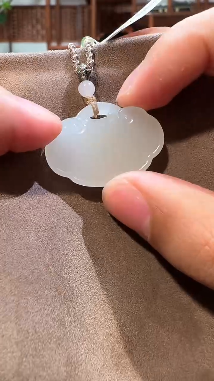 【闪购商品】和田玉吊坠未镶嵌1014白玉平安锁