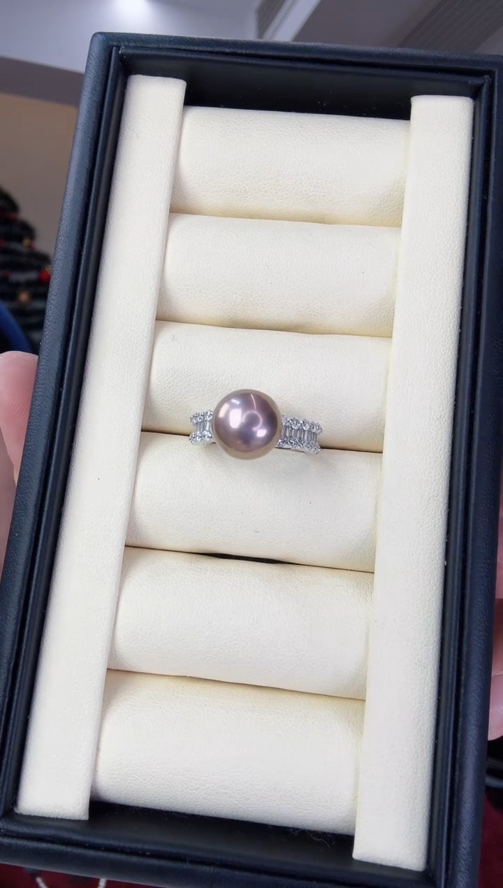 【闪购商品】淡水珍珠戒指银S925镶嵌SGYS格调紫珠