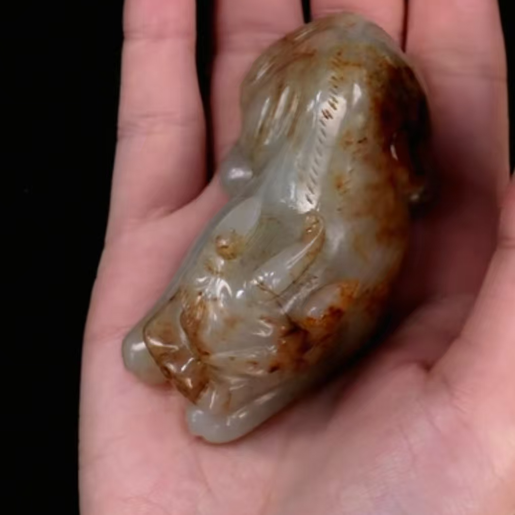 明代和田玉貔貅   