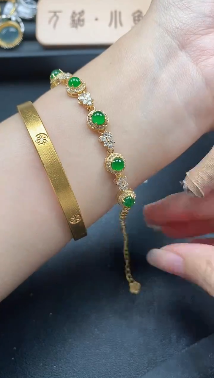 翡翠戒指银S925镶嵌5151-2