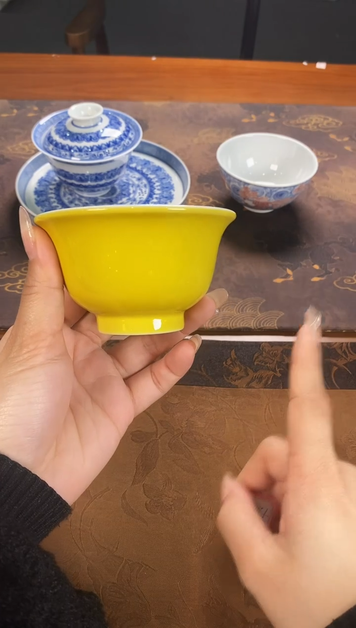 【闪购商品】 《后茗》柴窑柴烧颜色釉青花单杯