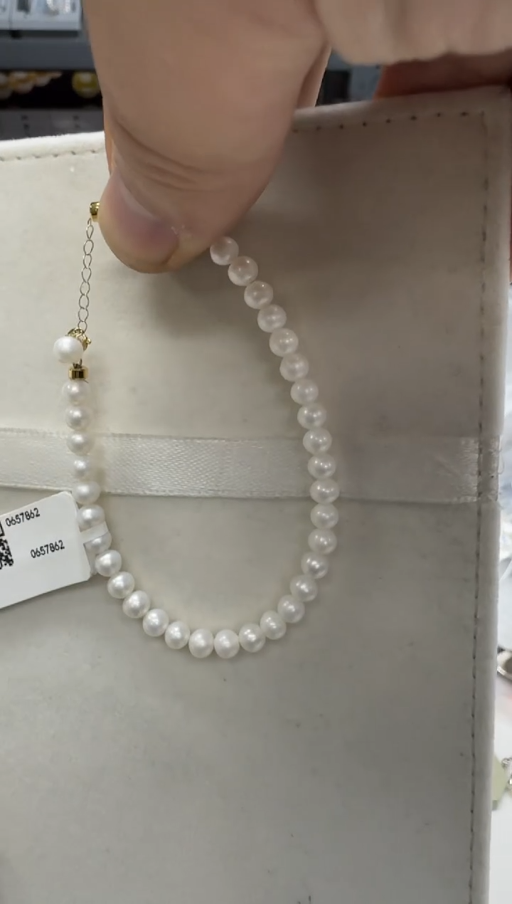 【闪购商品】淡水珍珠手链18K金镶嵌4-5mm