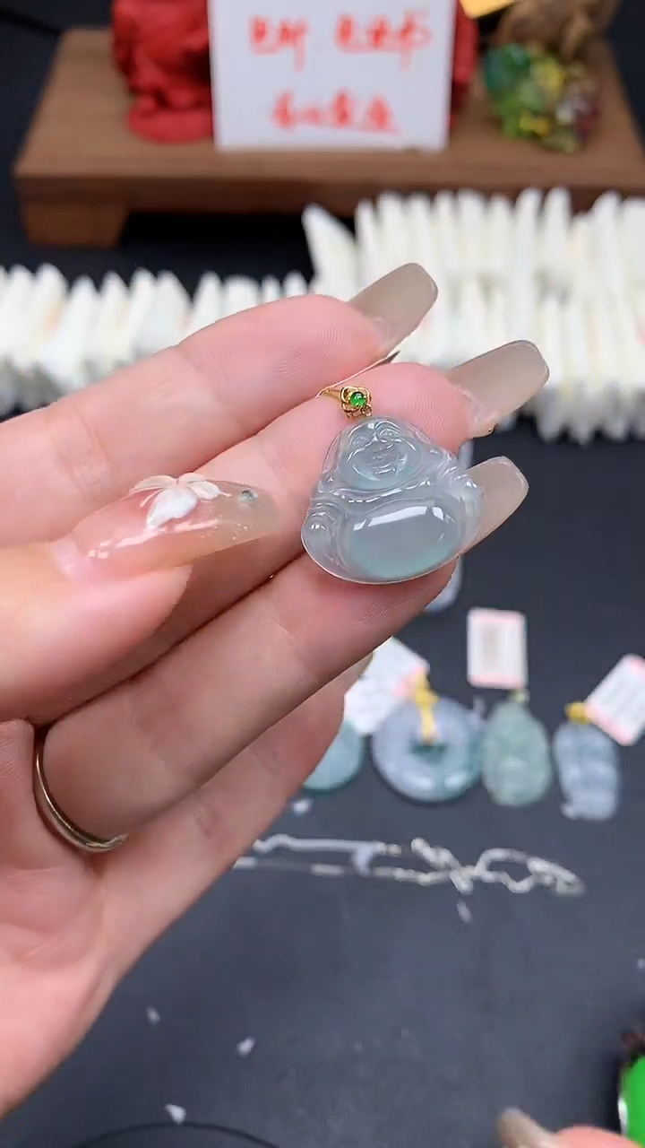 【闪购商品】翡翠吊坠(不含链)18K金镶嵌MS155007