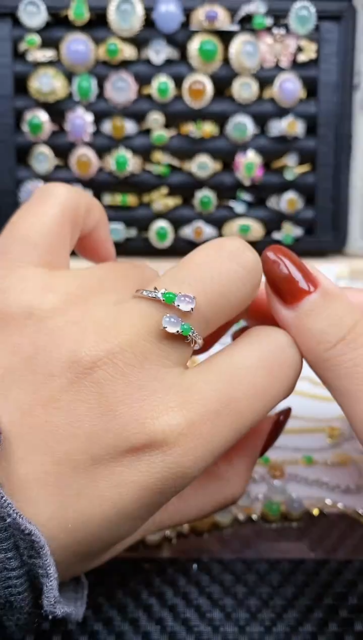 银S925镶嵌戒指翡翠184