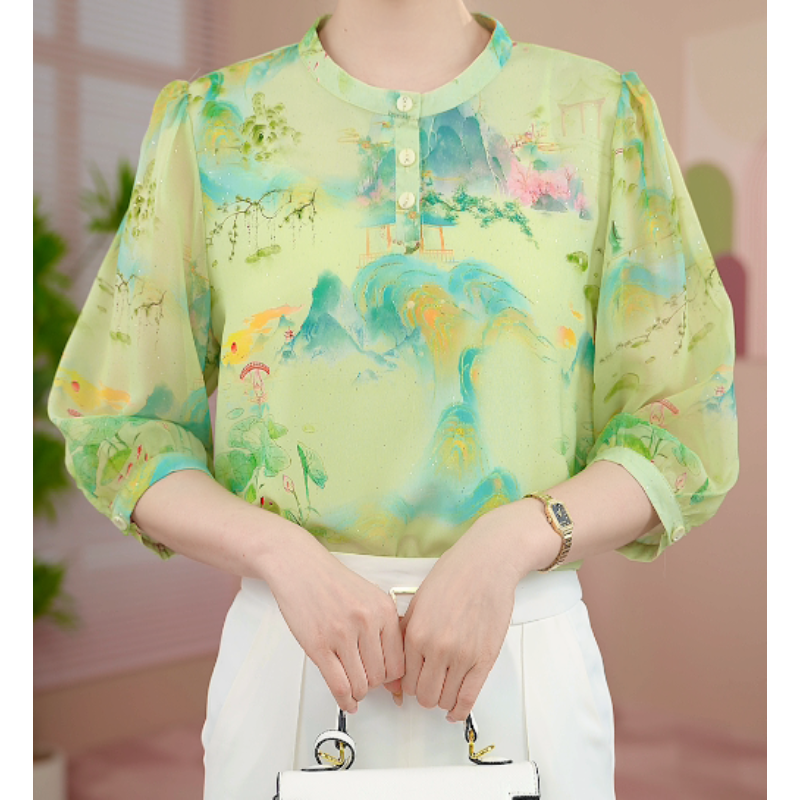 【BD-7784】2025时尚气质小衫百搭显瘦洋气夏季