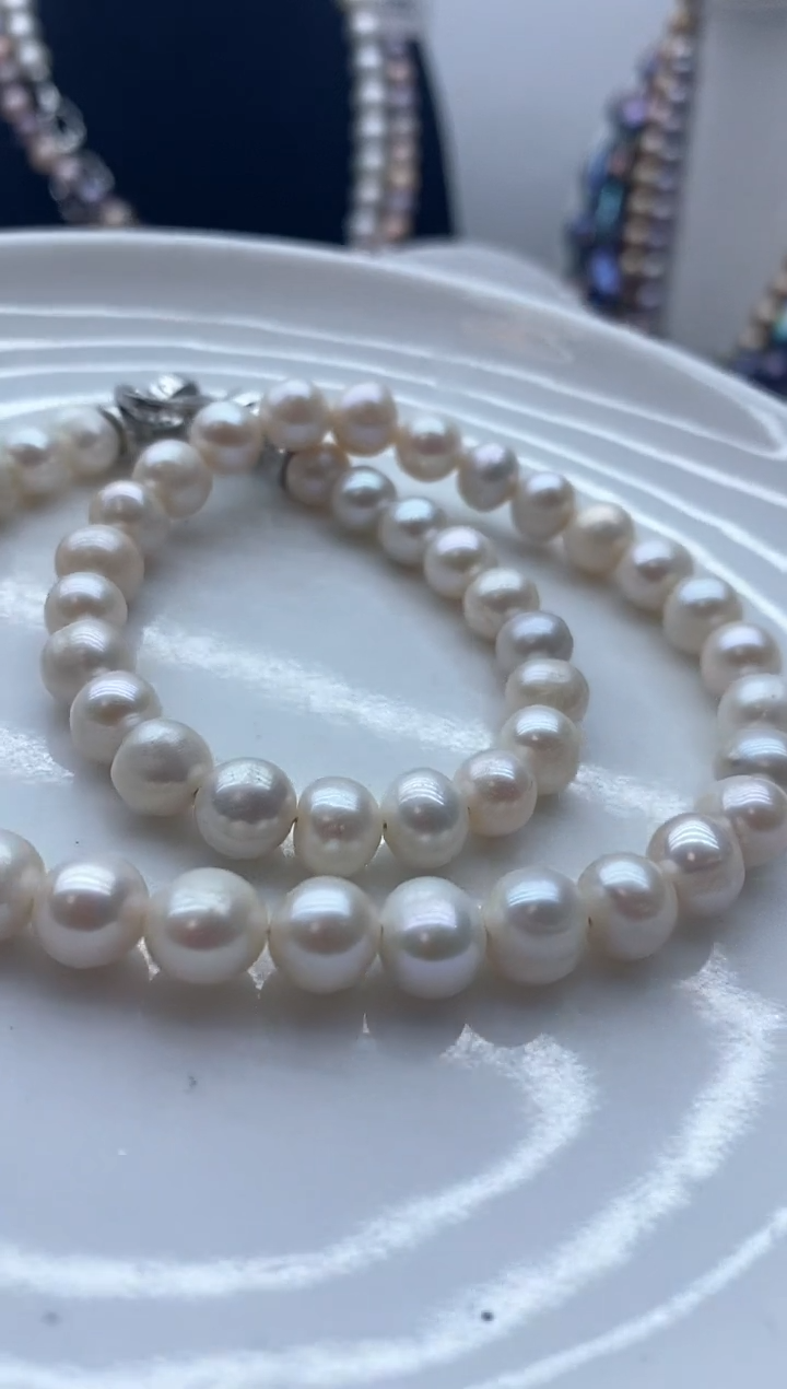 【闪购商品】淡水珍珠颈饰钛钢136