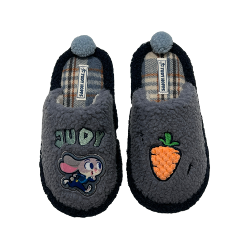 迪士尼疯狂动物城系列格纹女士棉拖(朱迪.39-40码)