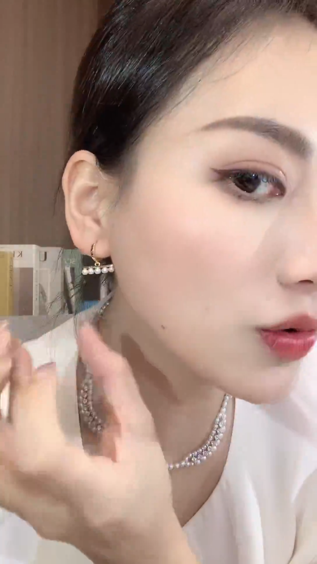 银S925镶嵌淡水珍珠耳饰D11 多样性发一对