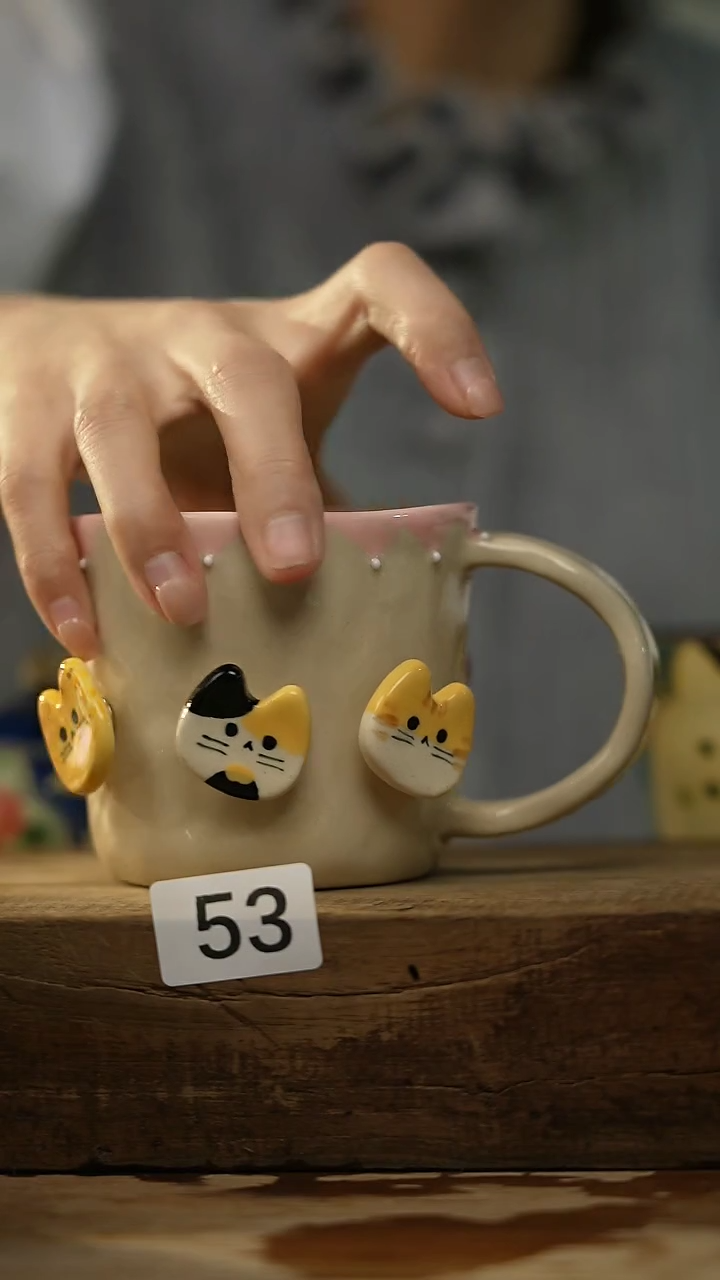 【闪购商品】瓷片设计师可爱转转系列  咖啡杯