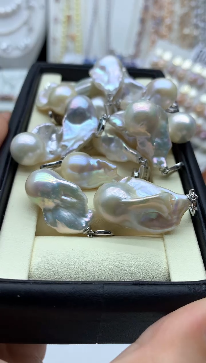 淡水珍珠银S925镶嵌吊坠(不含链)多样性发其一