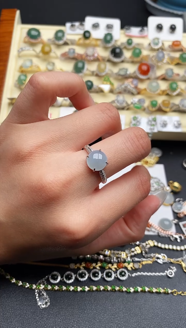 【闪购商品】翡翠戒指银S925镶嵌2222222222+5