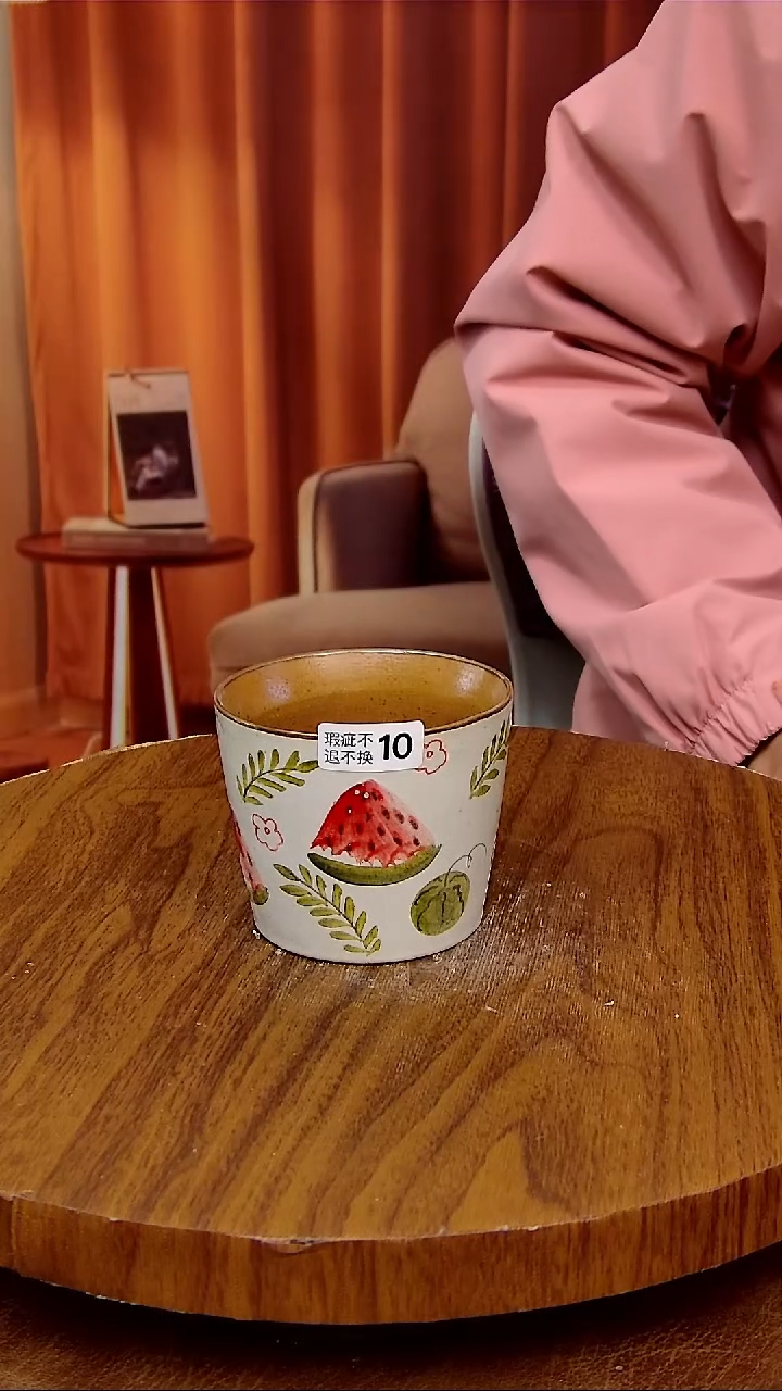 杯子陶景德镇手工手绘釉下彩陶瓷 ，微瑕