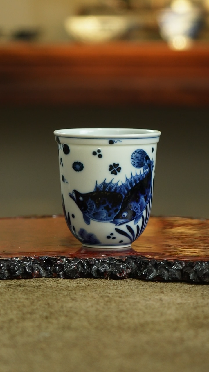 家**乐志纯窑松鼠盖碗两才