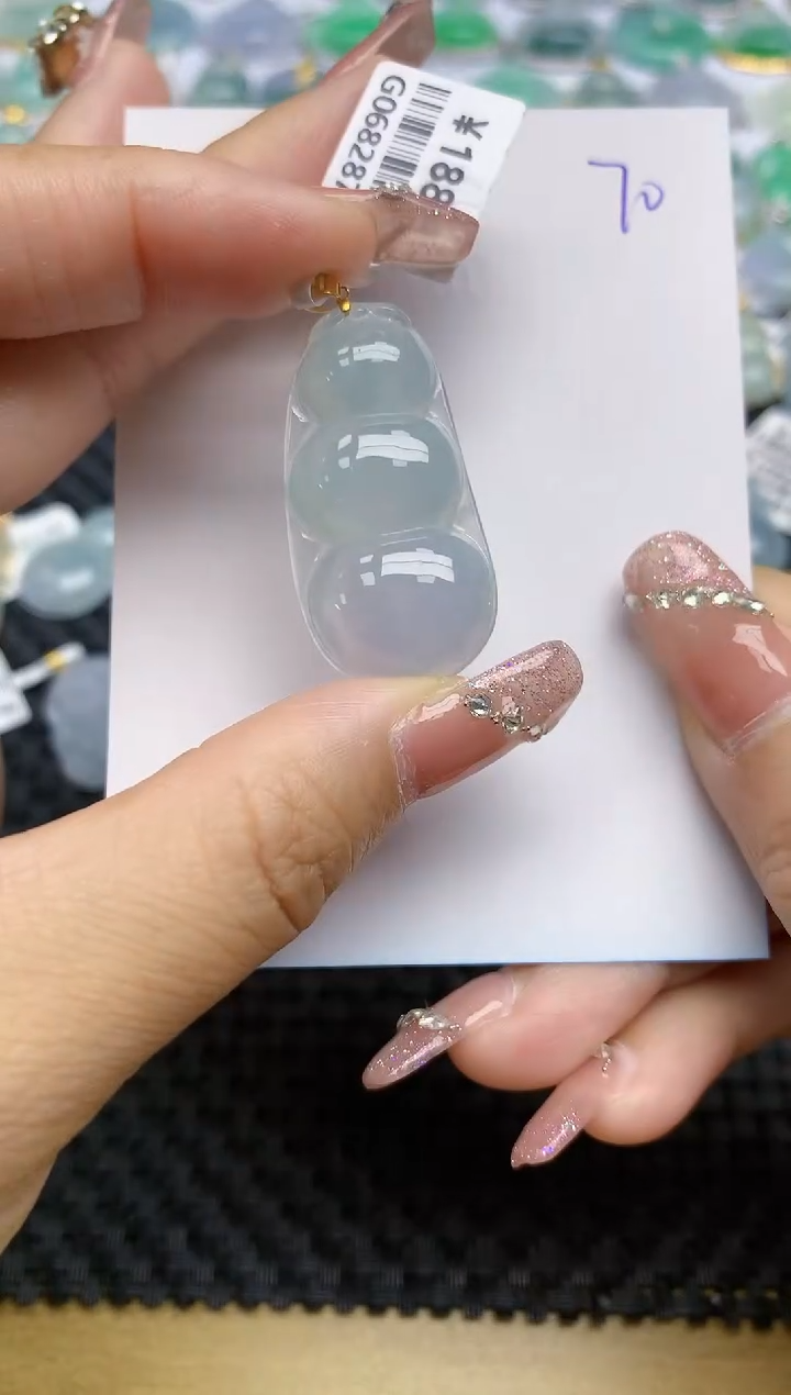 【闪购商品】翡翠颈饰18K金镶嵌天然A货翡翠 70