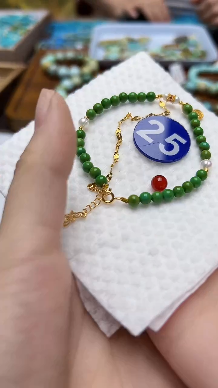玛瑙/玉髓手串银S925镶嵌25
