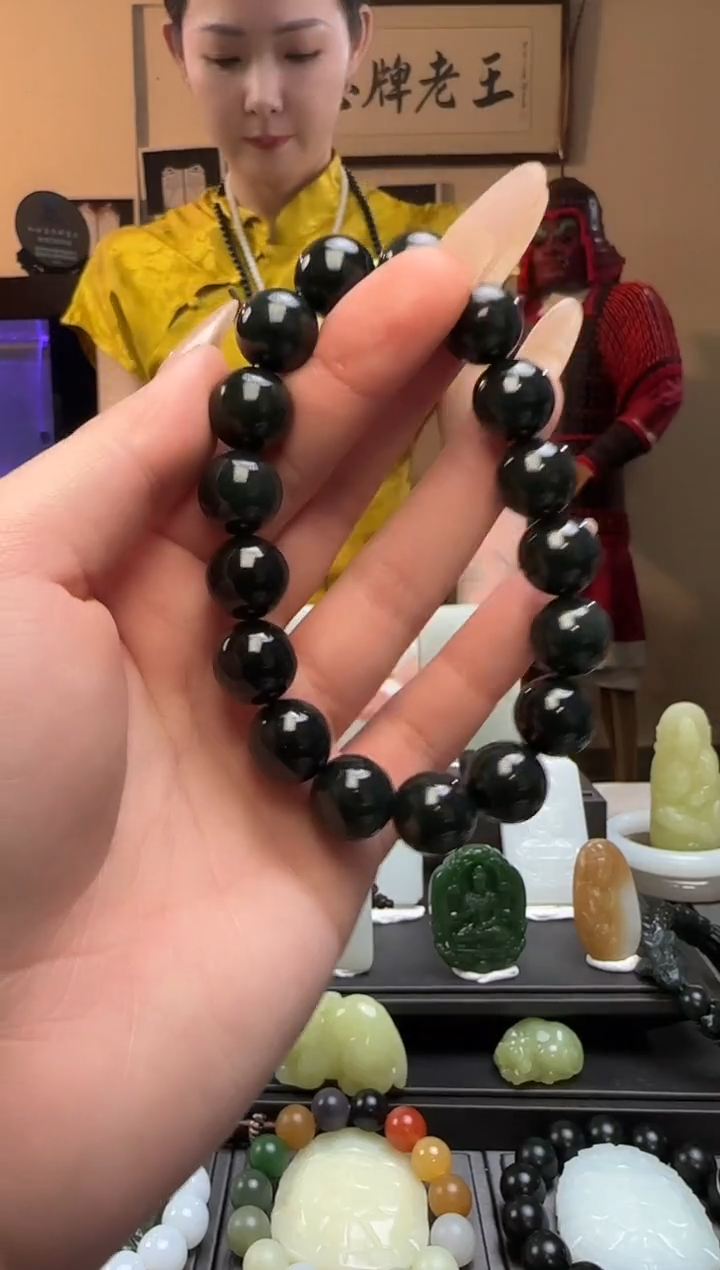 【闪购商品】和田玉青玉圆珠未镶嵌手串