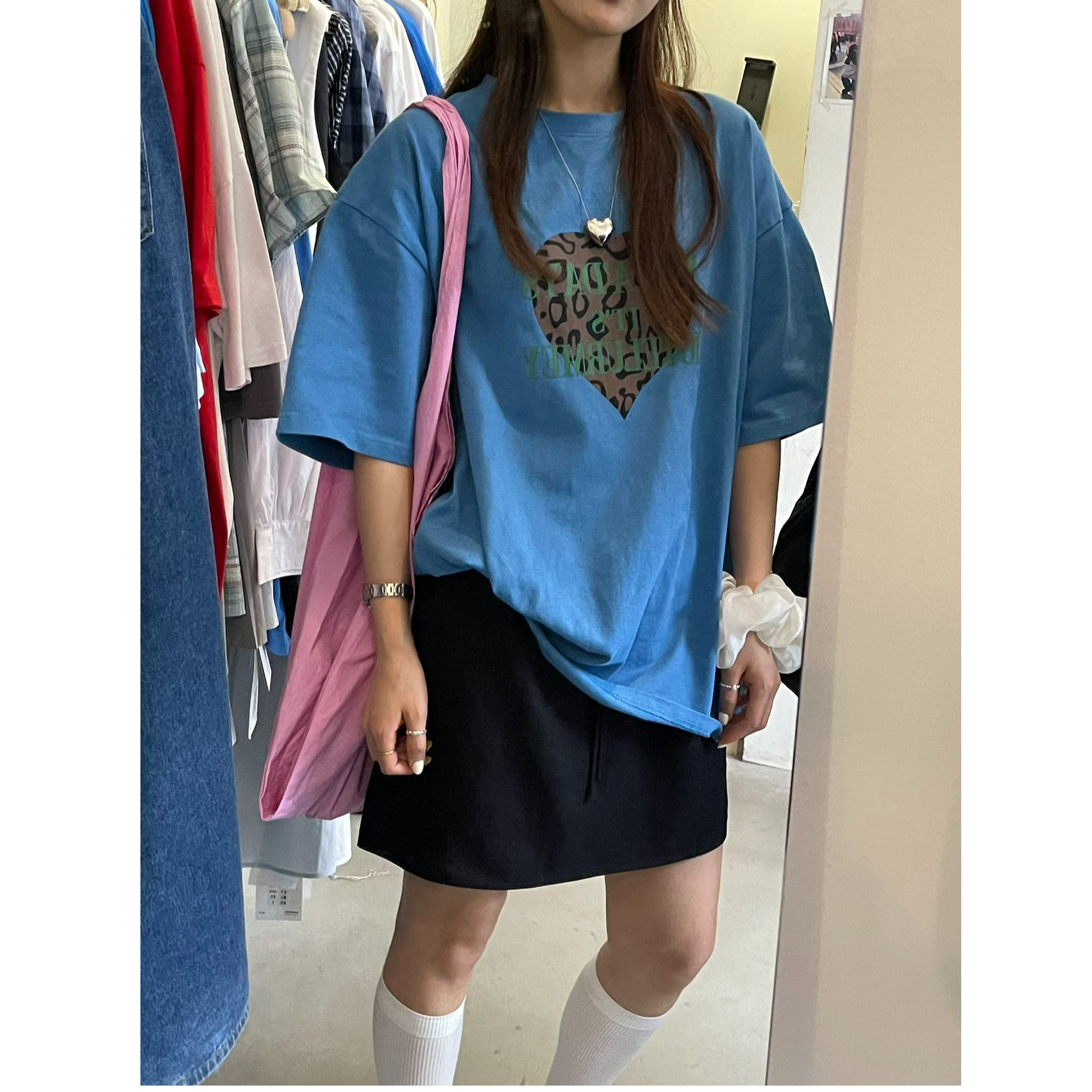 SANBARA-夏季新款爱心字母短袖T恤#88500