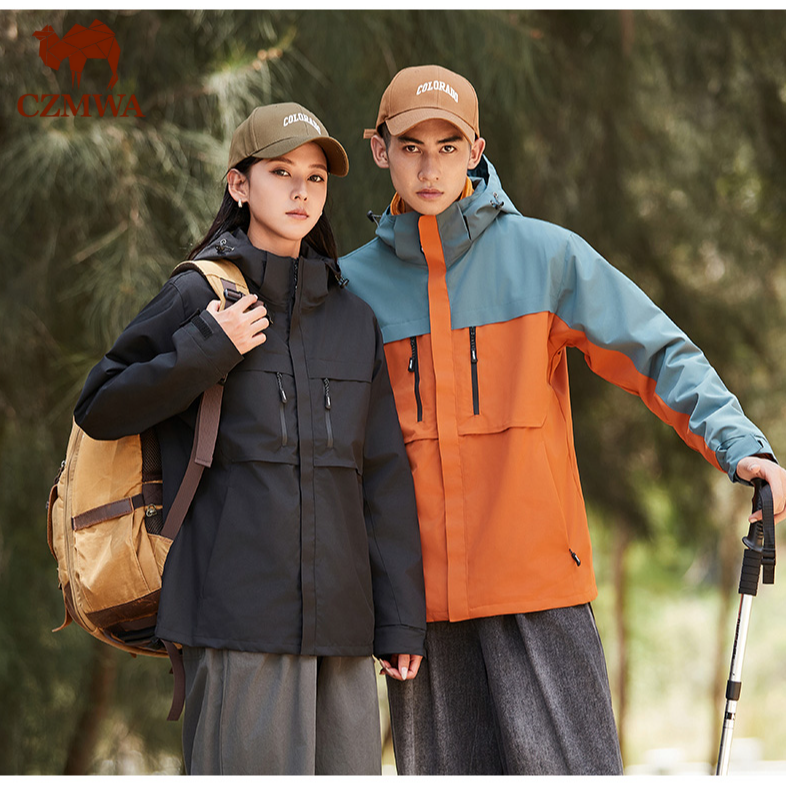骆驼骑师秋冬季三合一可拆卸外套户外防风防水情侣保暖登山服