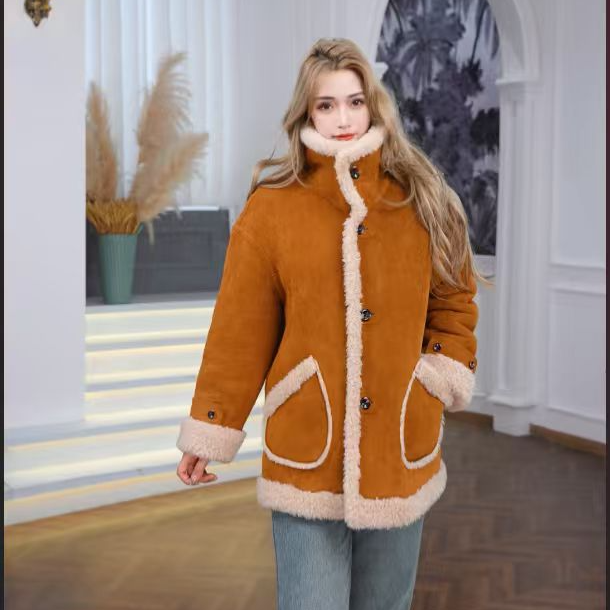 【柏天】 2025秋冬新款韩系时尚显瘦双面双穿羊毛大衣保暖外套123