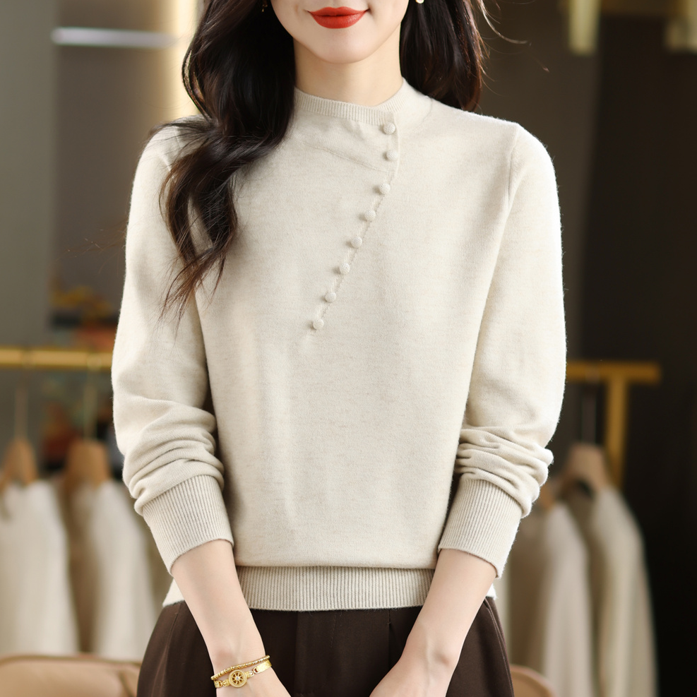 2025秋冬爆款新款时尚洋气百搭打底衫女装内搭毛衣上衣圆领长袖