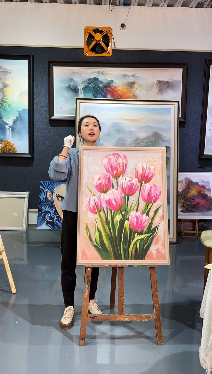 【闪购商品】油画105号 60*80 郁金香-手绘油画