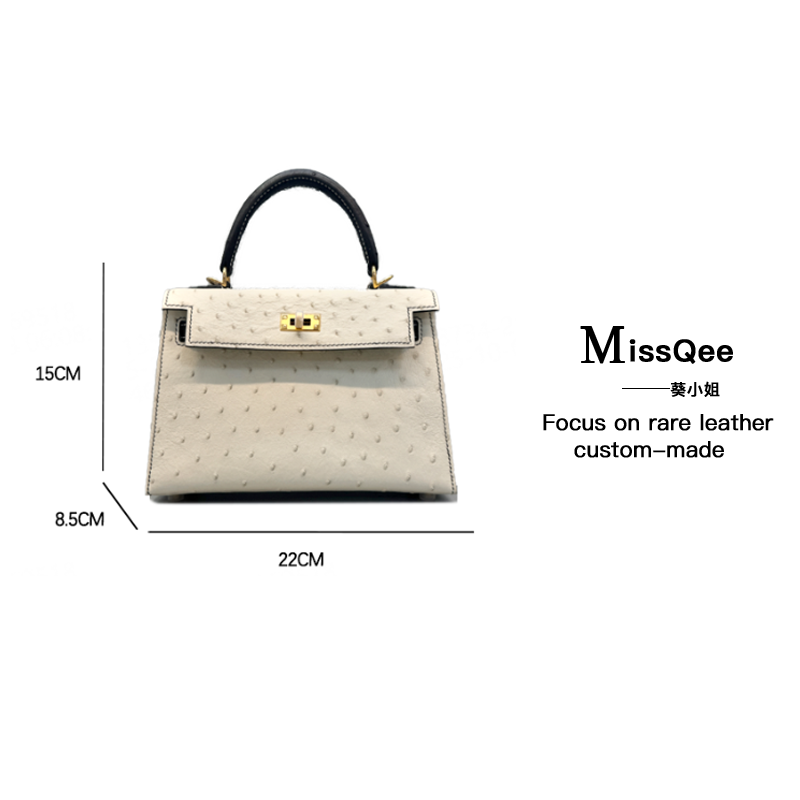 【南希奢品】葵小姐上新鸵鸟皮女士包 3027T-2 鸵鸟 KL 22cm