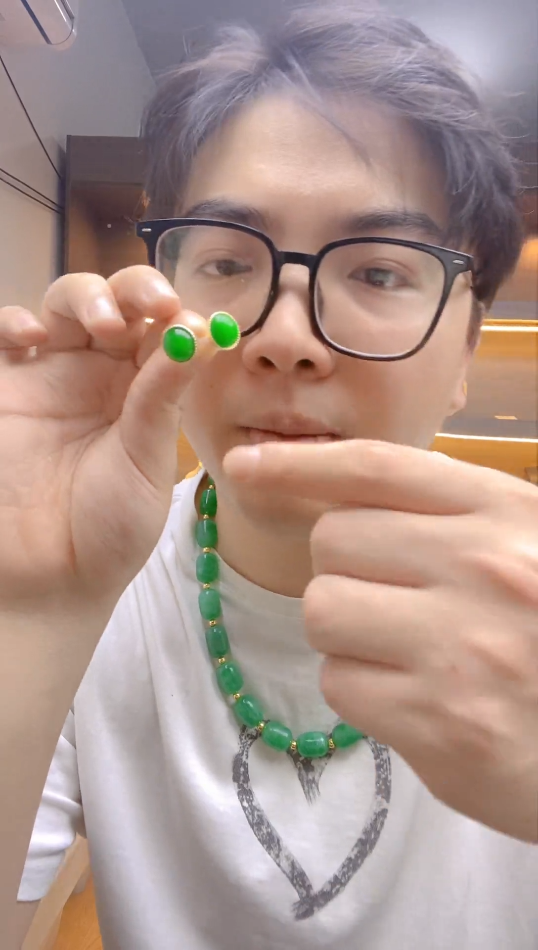 翡翠未镶嵌耳钉【浠家定制】缅料鸽子蛋耳钉