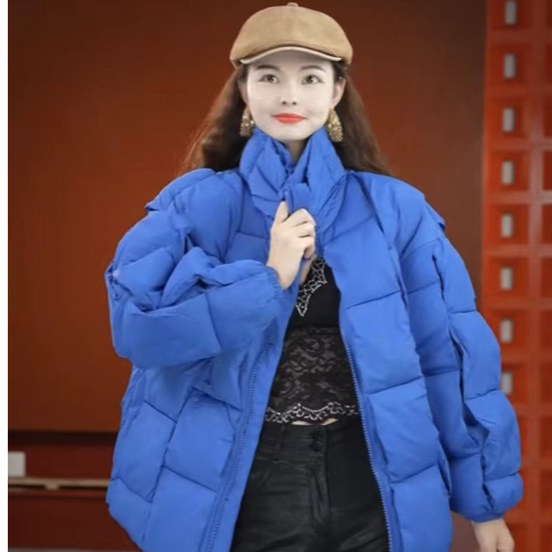 1149（安言服饰）新款时尚洋气亮色加厚保暖冬款气质百搭棉服外套
