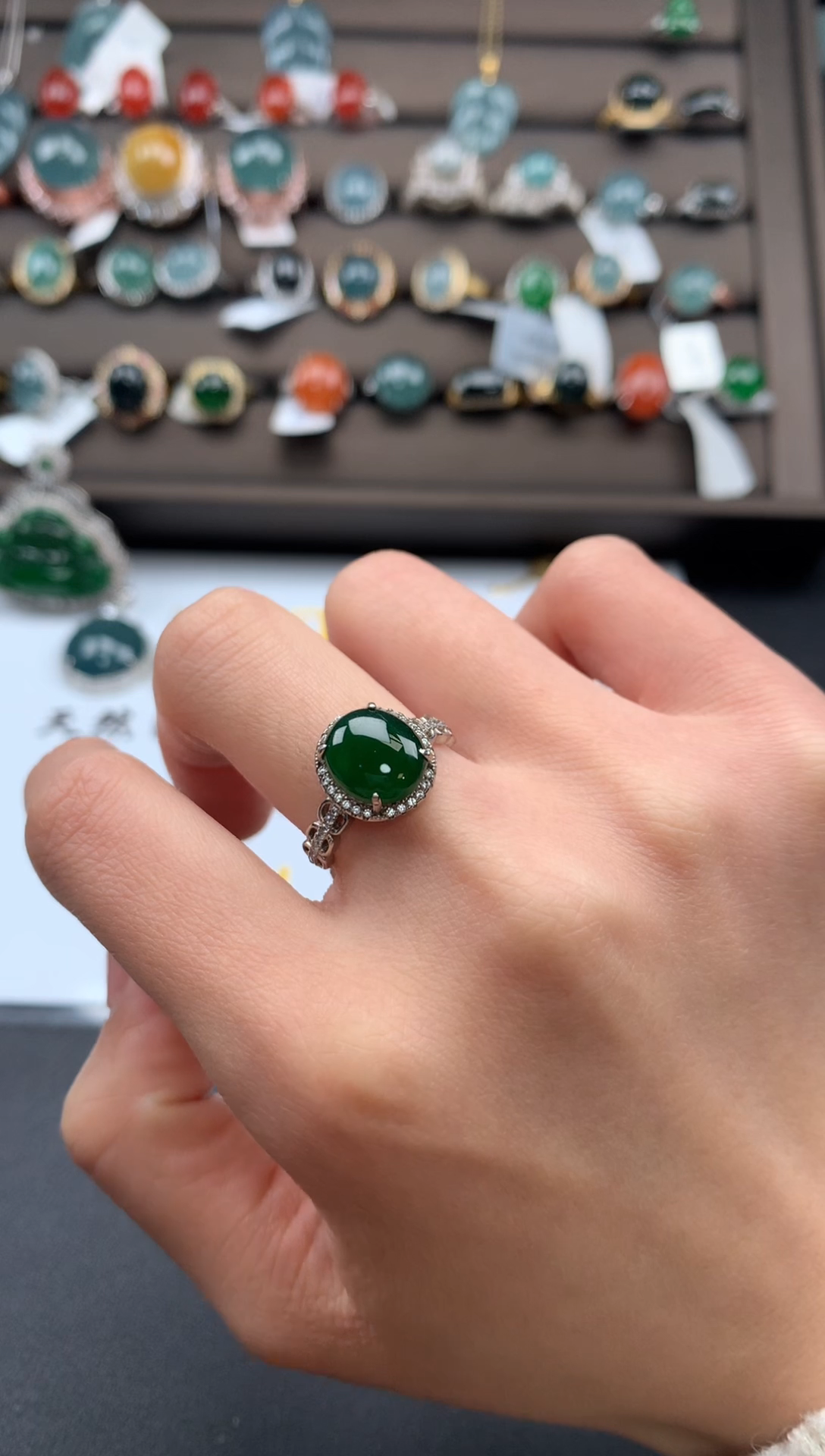 【闪购商品】翡翠戒指银S925镶嵌31232131