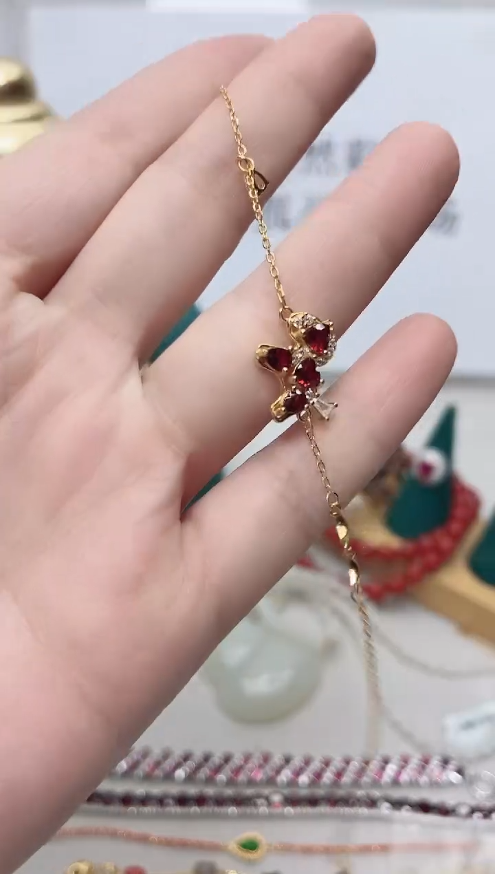 银S925镶嵌手链石榴石039BJ0103产品一个（多样性）