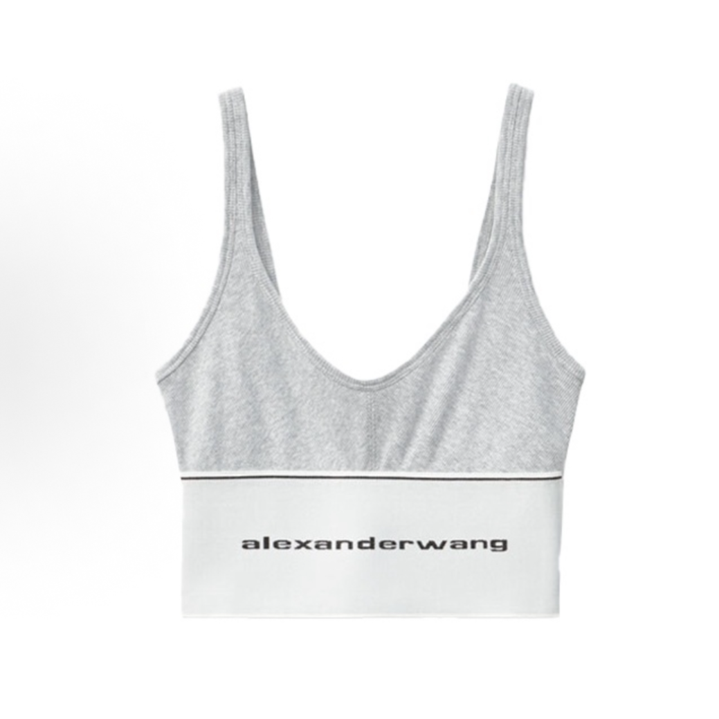 未使用 alexander  wang 亚历山大王 ss20 纯棉logo标志 女款灰色